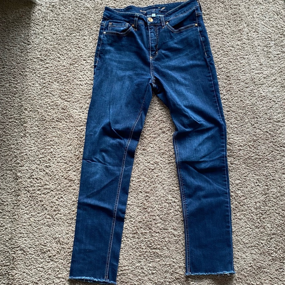 seven7 denim dark wash straight leg jeans